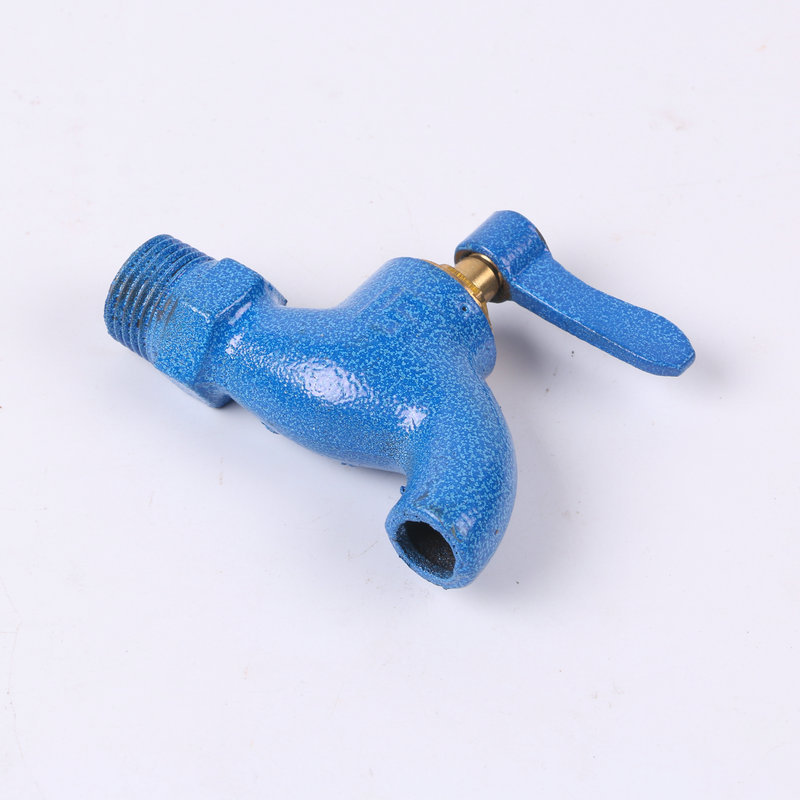 蓝色老式铸铁水龙头 4分螺旋式慢开水龙头 拖把水池龙头批发