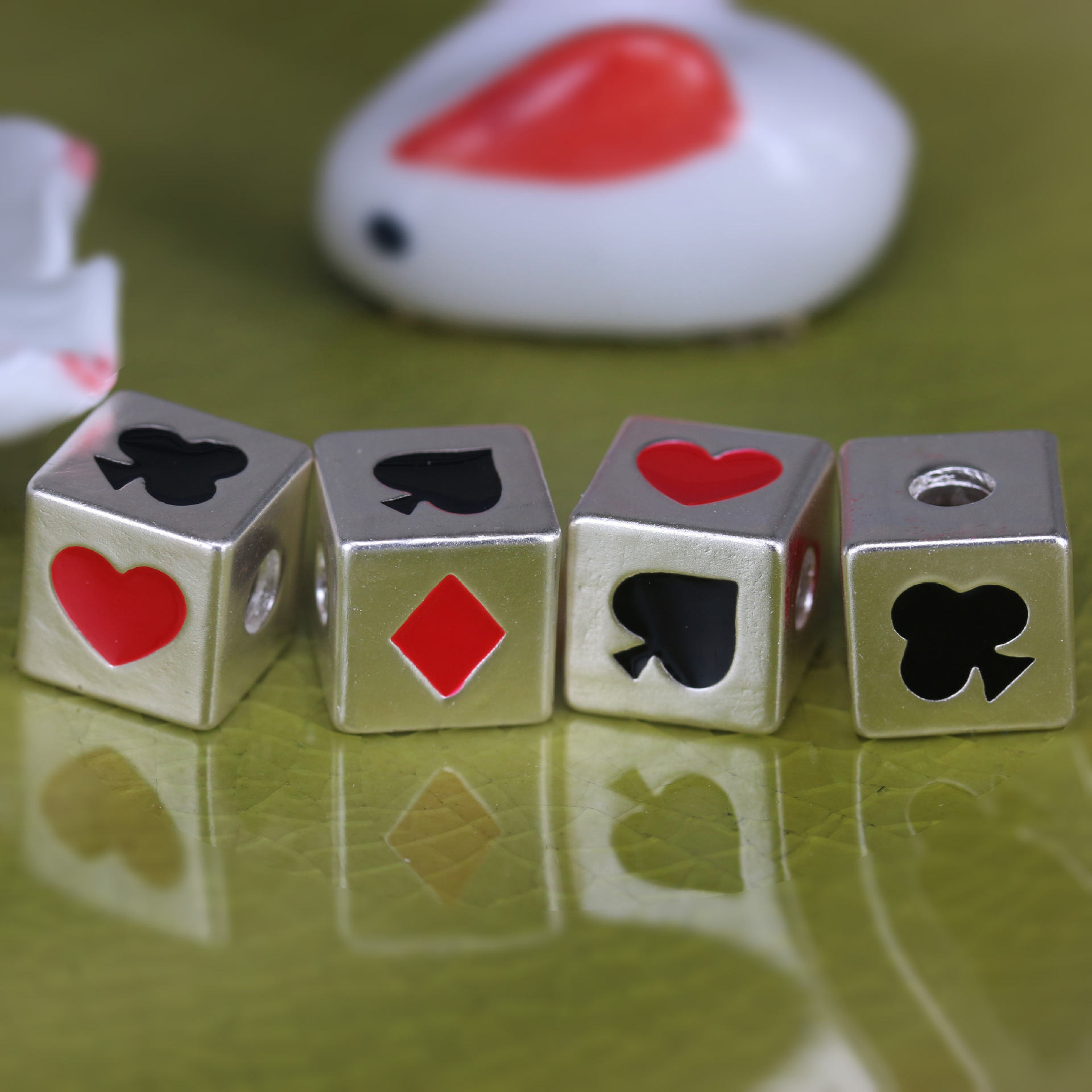 硬银烤漆骰子 999纯银幸运 招财筛子转运珠 红绳串珠手链配饰