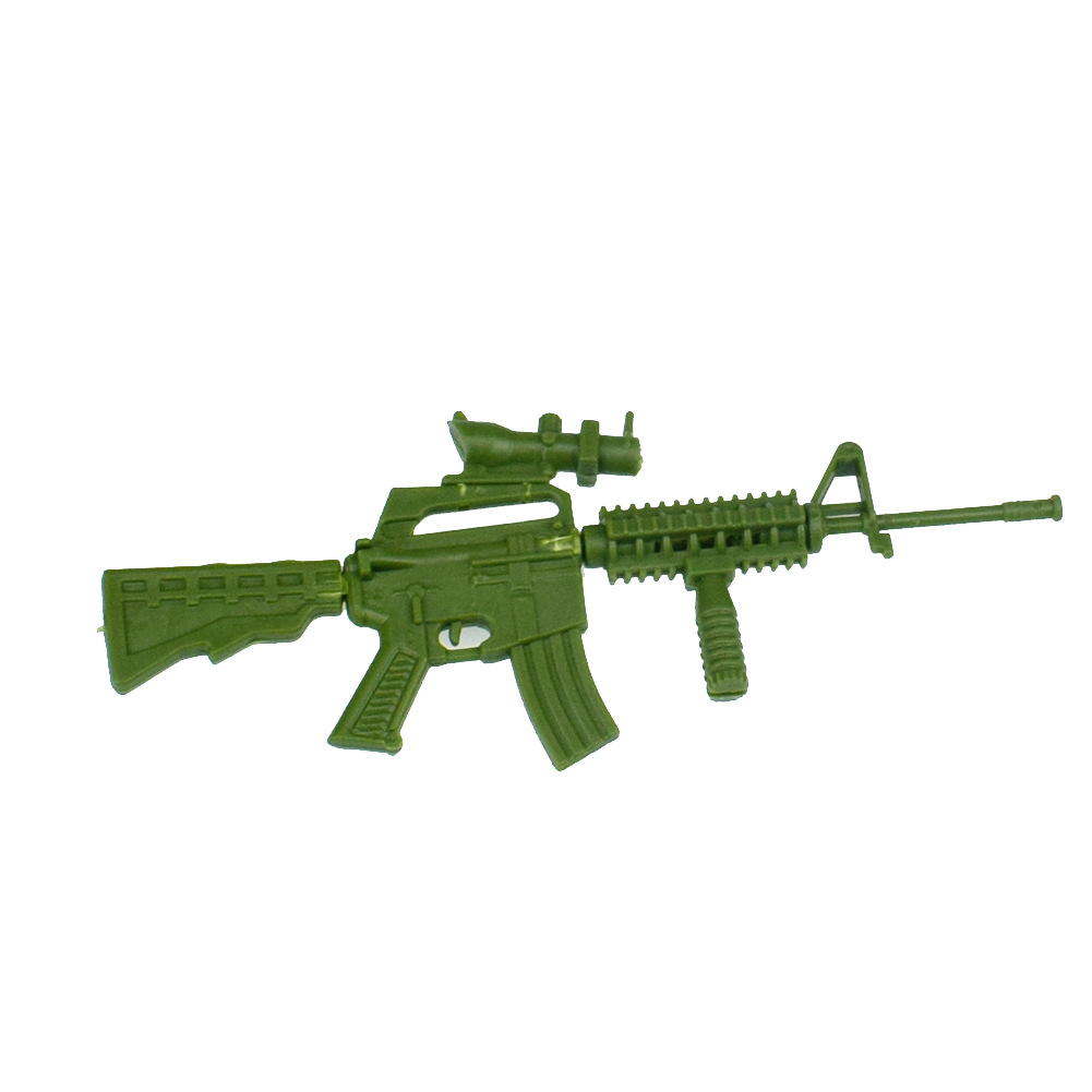 迷你军绿色diy拼装玩具冲锋枪机关枪可装扭蛋小玩具跨境货源