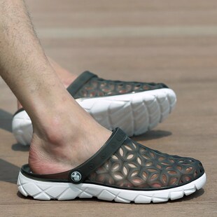 不露脚趾拖鞋男 不漏脚趾头的凉鞋男夏季男士鞋拖鞋沙滩鞋韩