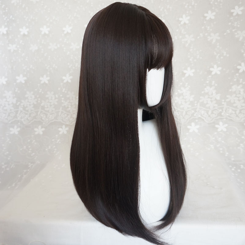 姬发式长直发三刀平假发软妹lolita动漫万用黑长卷假毛速卖通代发