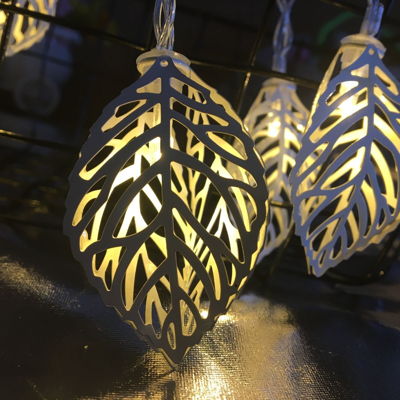 5m10led多功能装饰金属树叶灯串