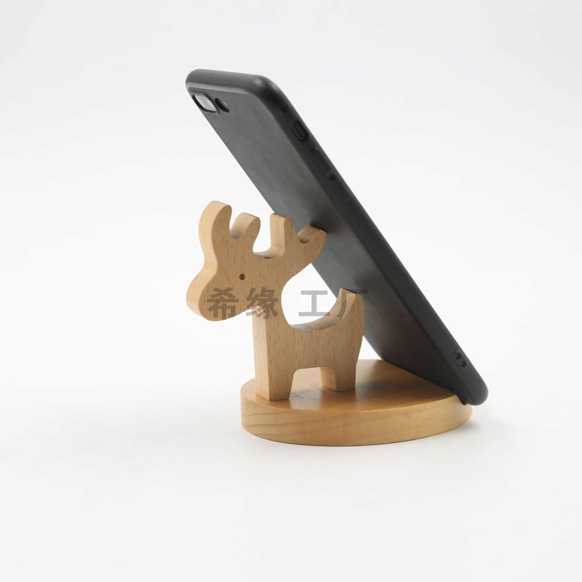 2018创意新款小狗 手机支架 榉木手机座 可定制logo优质木制小礼