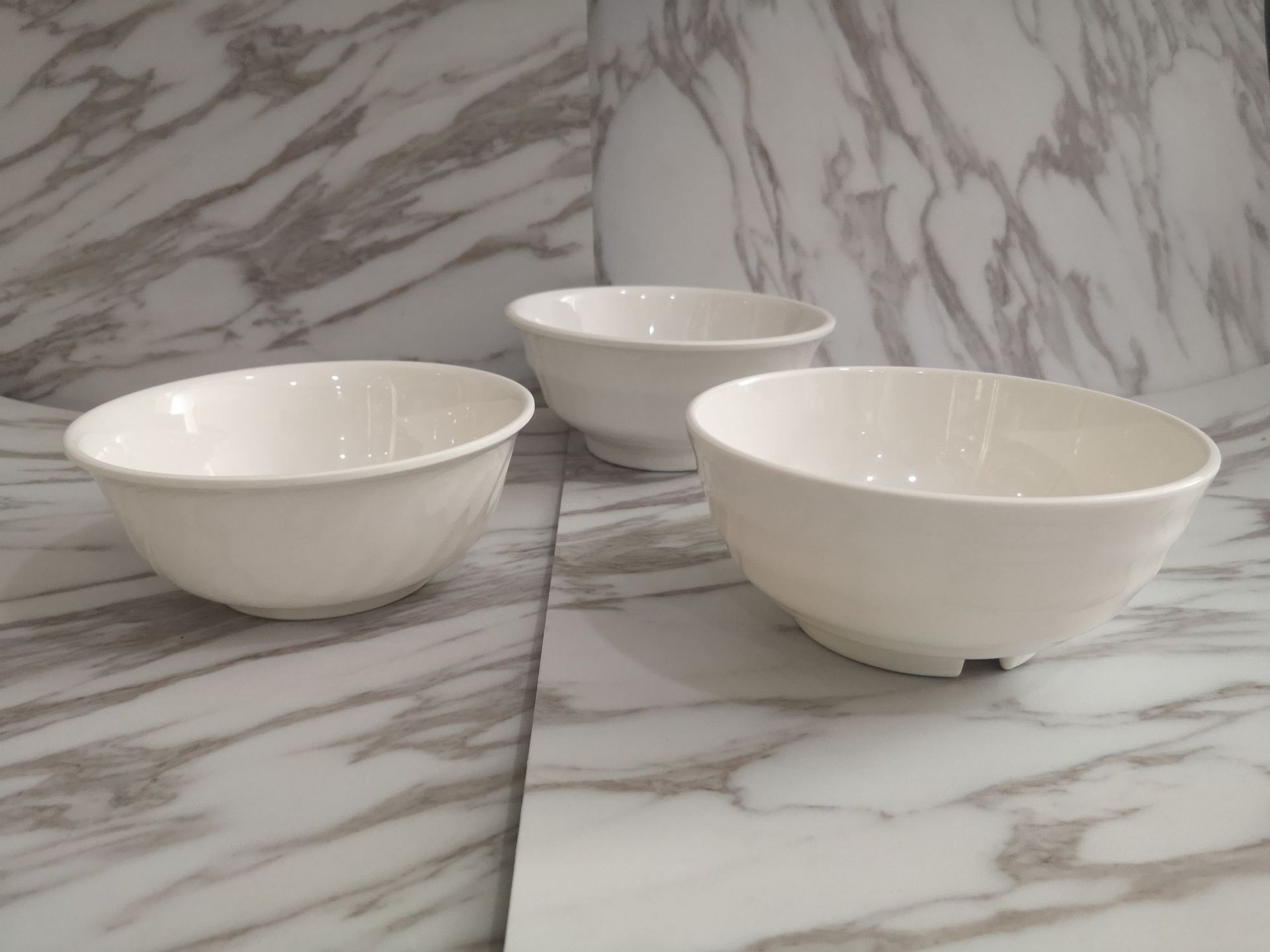 密胺餐具食堂碗白色面碗快餐饭碗馄饨碗可定制