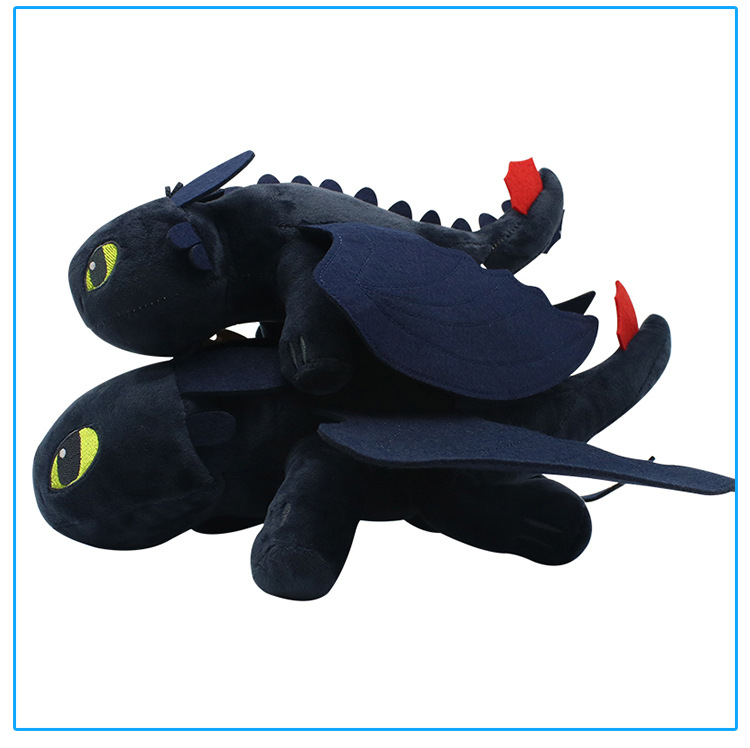 电影驯龙高手2 夜煞无牙没牙仔 趴姿驯龙记黑龙毛绒玩具恐龙公仔