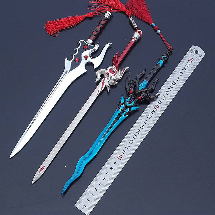 荣耀武器李白青莲剑凤求凰剑大号30厘米合金模型未开刃