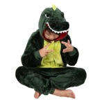 儿童卡通动物恐龙连体睡衣加厚法兰绒男童女孩可爱宝宝家居服冬季