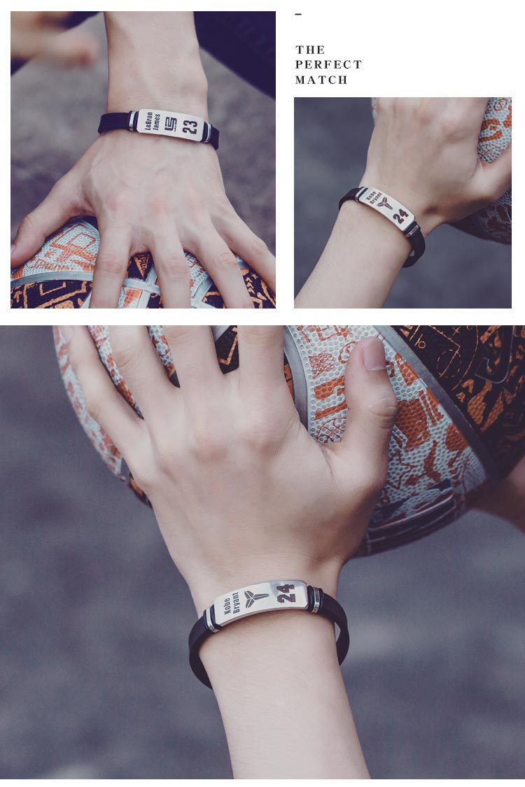 欧美球星签名手环斯不锈钢卡扣可调节篮球运动手腕带批发定制厂家