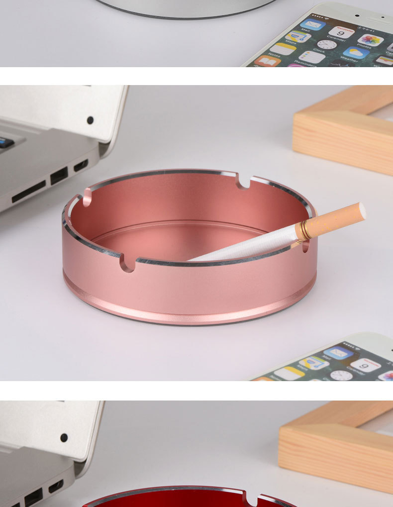 金属铝合金烟灰缸家用个性时尚创意纪念礼品欧式简约烟缸oem定制