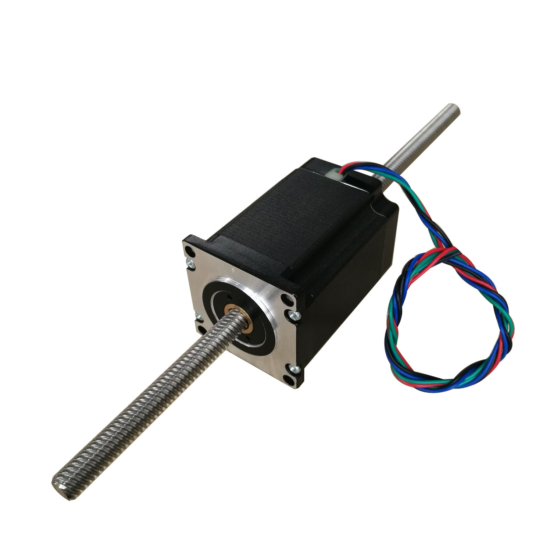 57贯通步进电机 80mm 丝杆10mm 57贯通轴式丝杠直线步进电机 t10