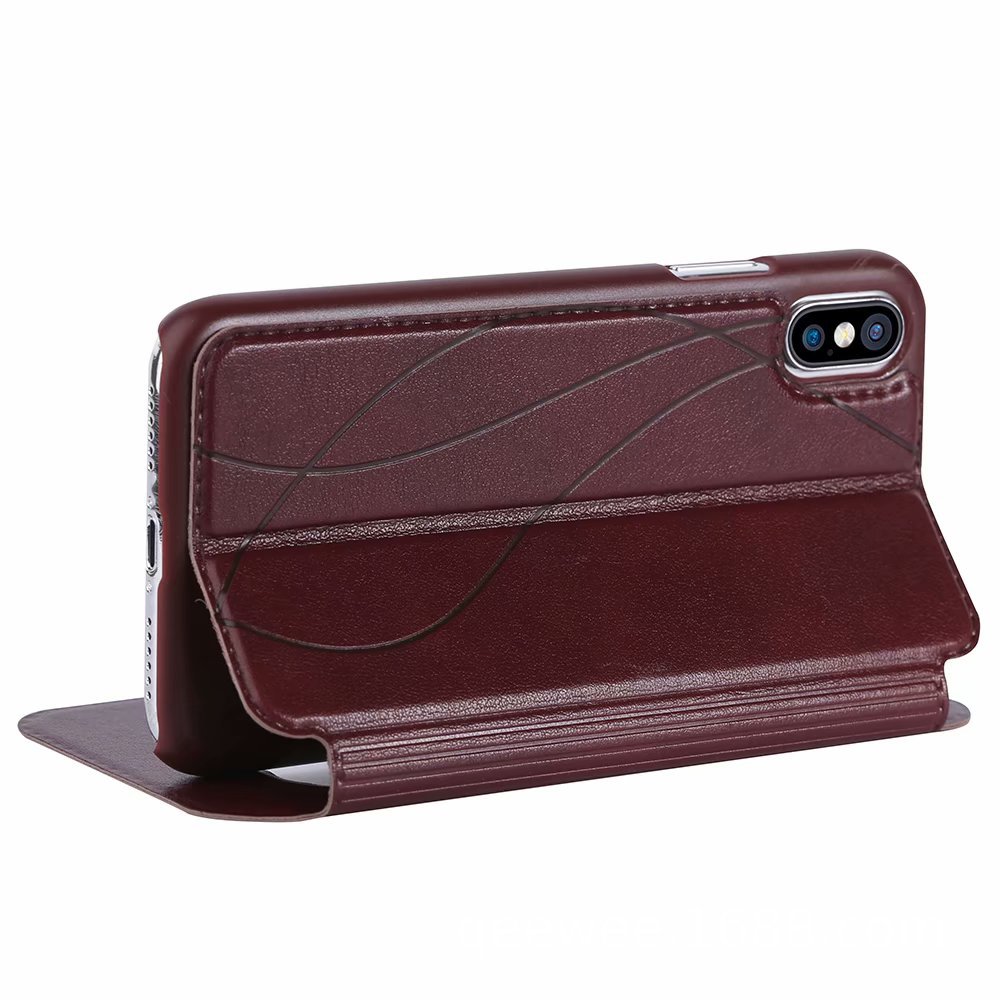 苹果x手机壳羊皮纹iphone x手机保护套iphonex商务翻盖皮套双开窗