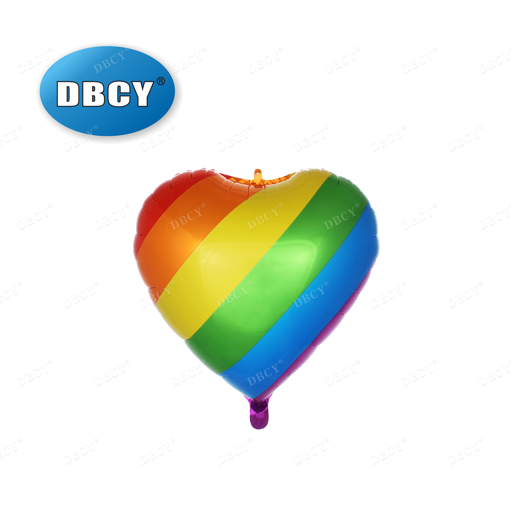 彩虹桃心铝膜气球,婚礼会场布置气球,高档铝膜气球厂家直销