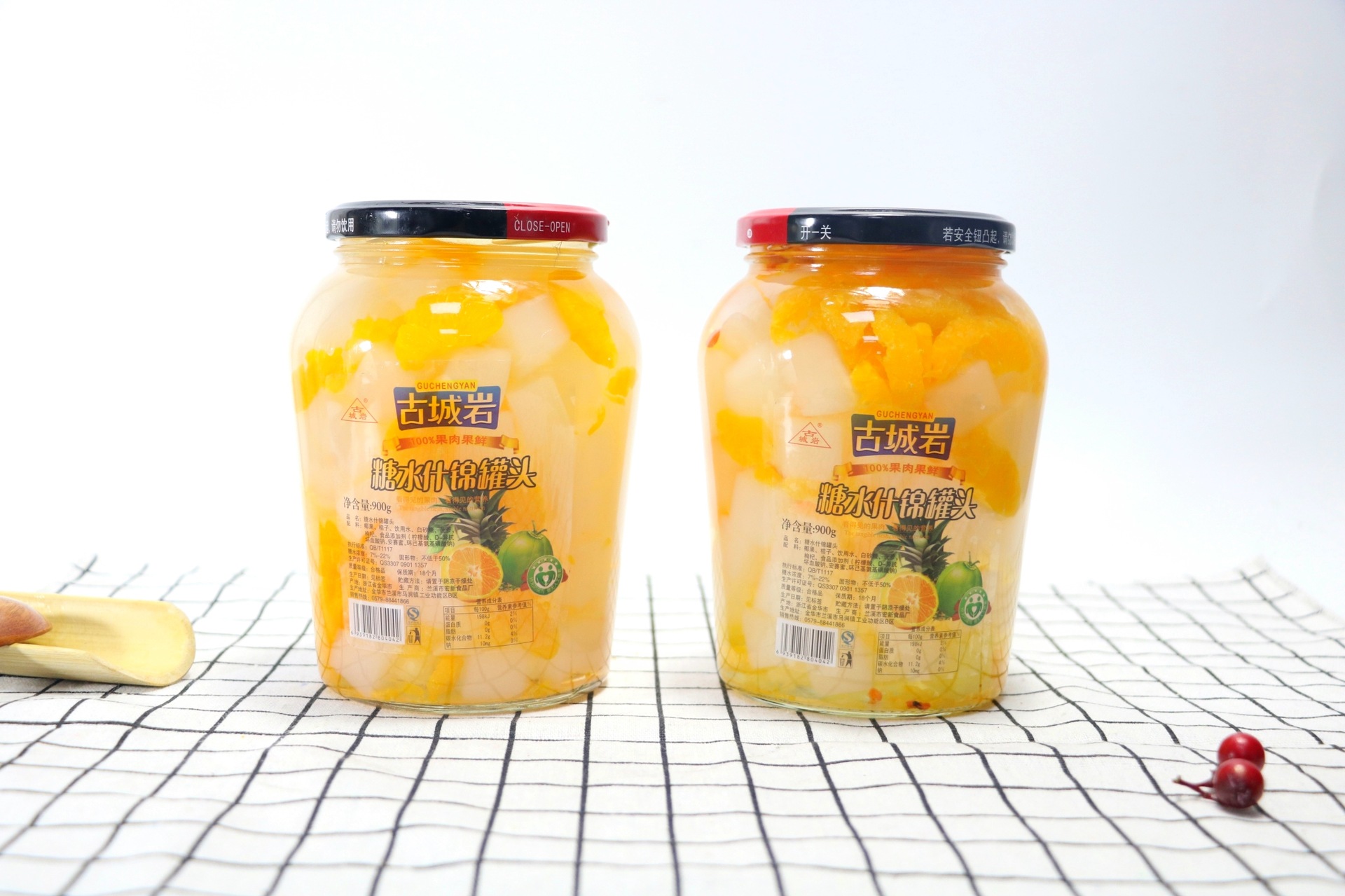 古城岩900g糖水什锦杂果水果罐头酒店餐饮超市冷饮甜品厂家批发