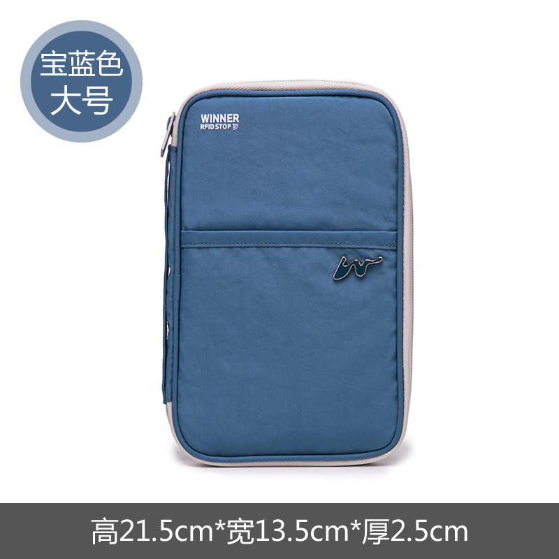 Travel RFID Shielding Passport Holder Multi-Purpose Anti-Theft Document Package Polyester Card Bag Abroad Passport Case Manufacturers