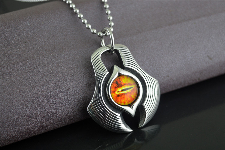 外贸热销挂饰品欧美个性潮恶魔之眼钛钢魔瞳吊坠项链可刻字stn784