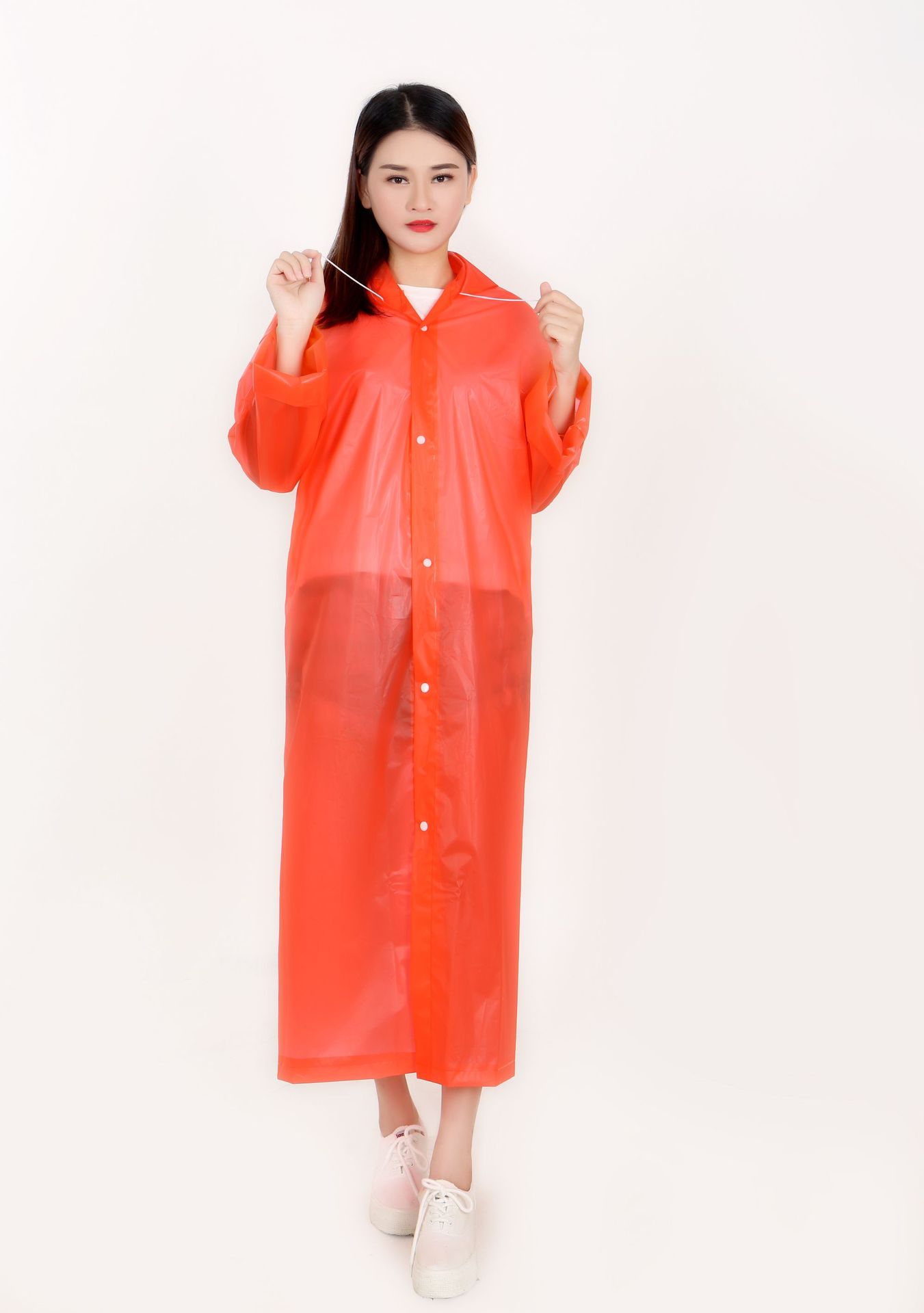 非一次性雨衣eva磨砂雨衣半透明雨衣雨披