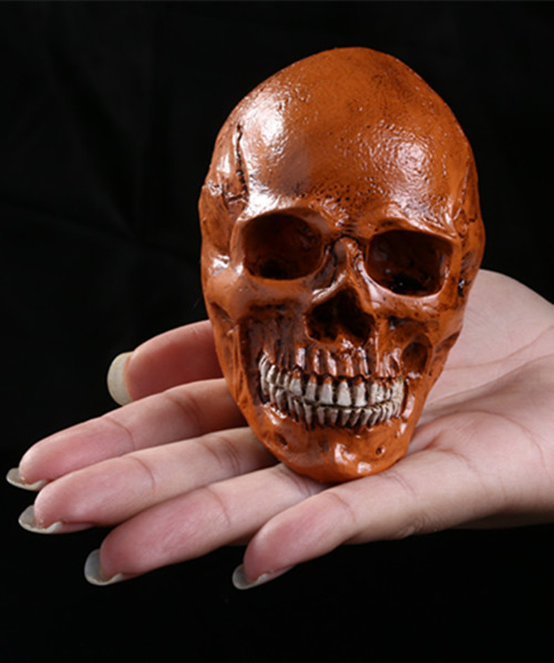 树脂骷髅头迷你小头骨工艺品个性摆件外贸供货万圣节装饰家居摆件