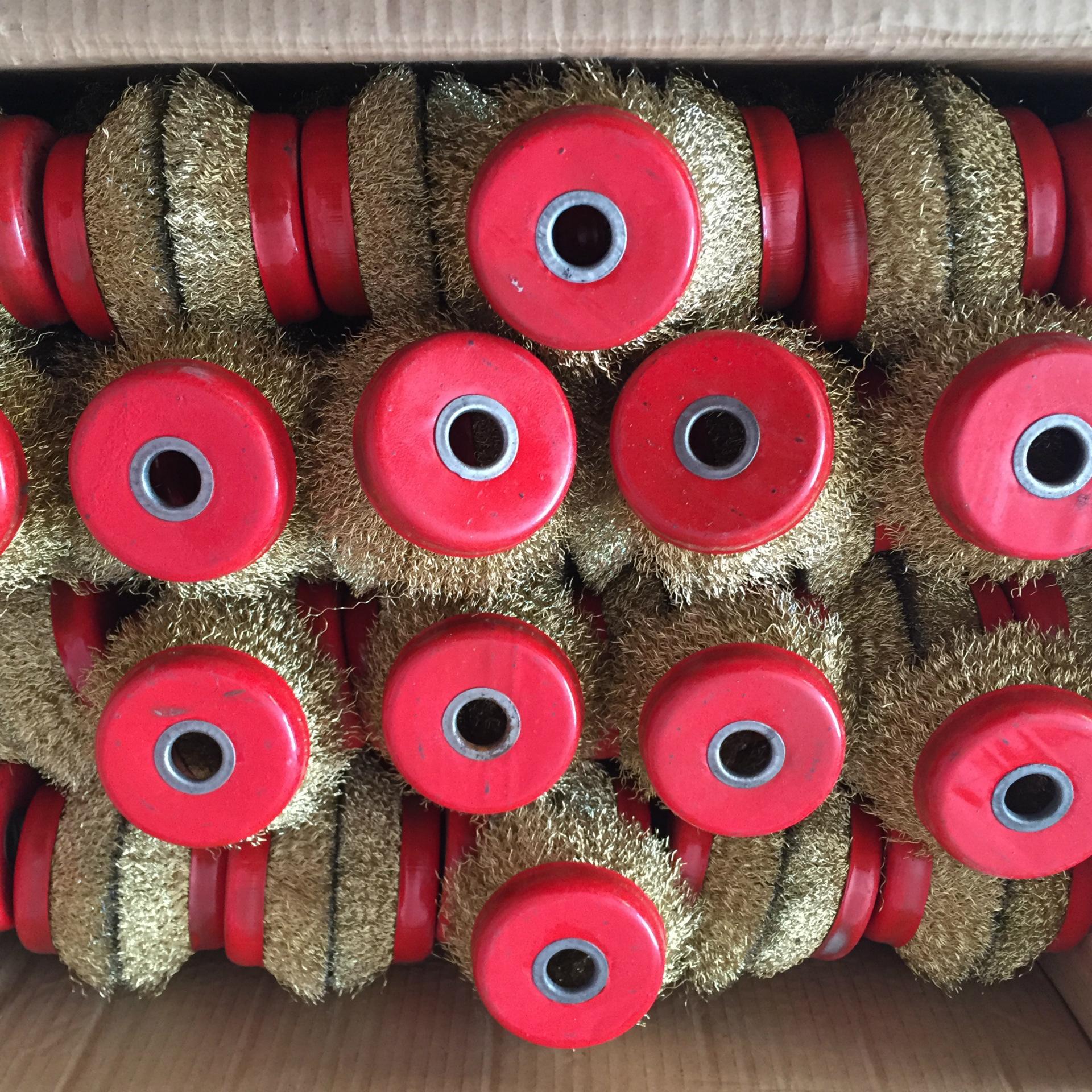 厂家直供125红钢丝轮 碗型角磨机用钢丝轮钢丝刷除锈打磨抛光砂轮