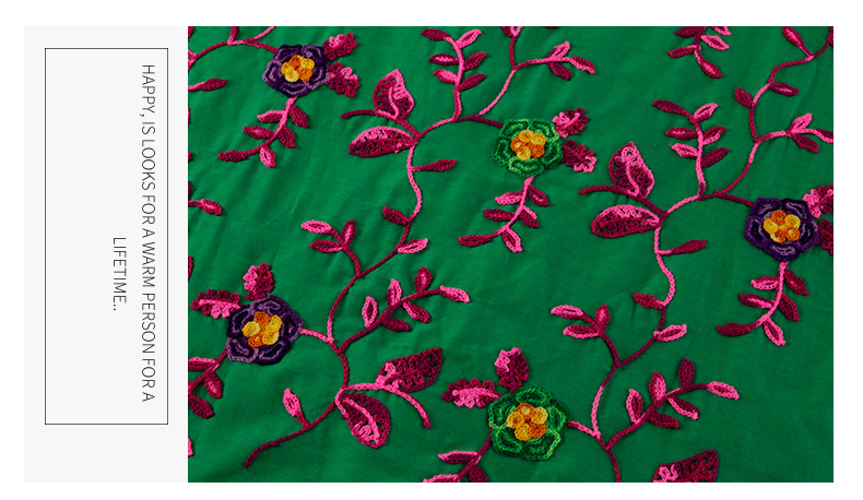 厂家服装链条绣绣花面料现货 高档旗袍电脑棉布绣花加工来样定制