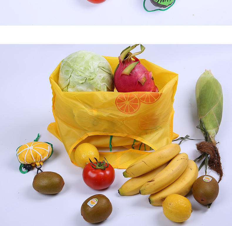 创意涤纶卡通西瓜水果手提袋折叠购物袋礼品手提袋收纳袋厂家直销