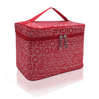 新款英文字母化妆包 手提四方包大容量旅行收纳包洗漱中号化妆包