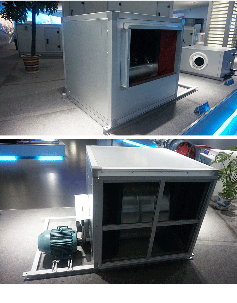 定制htfc低噪音柜式消防排烟风机箱 低噪声镀锌板离心风机箱