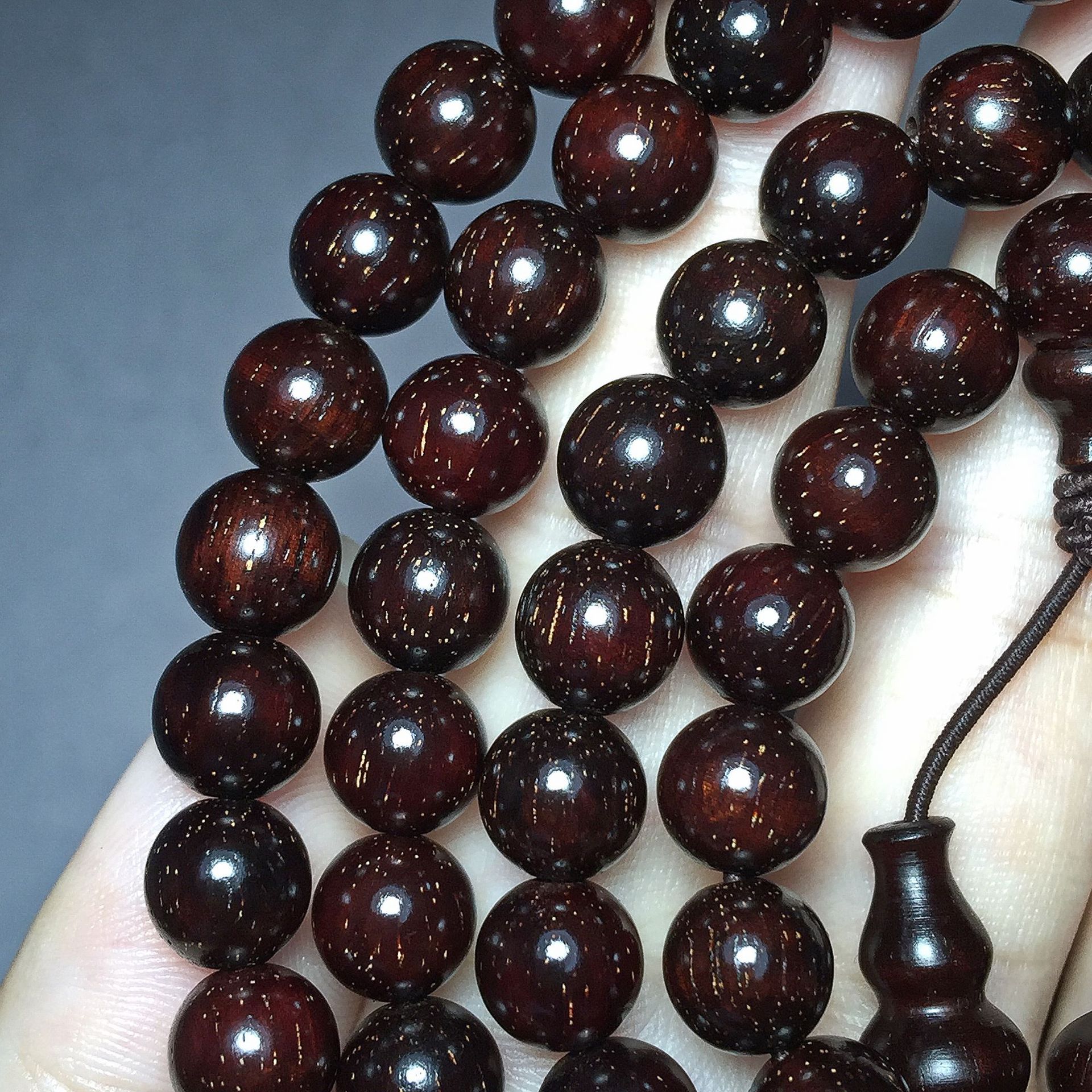 印度小叶紫檀8mm108颗包浆老料满金星男女款佛珠手串手链厂家直销