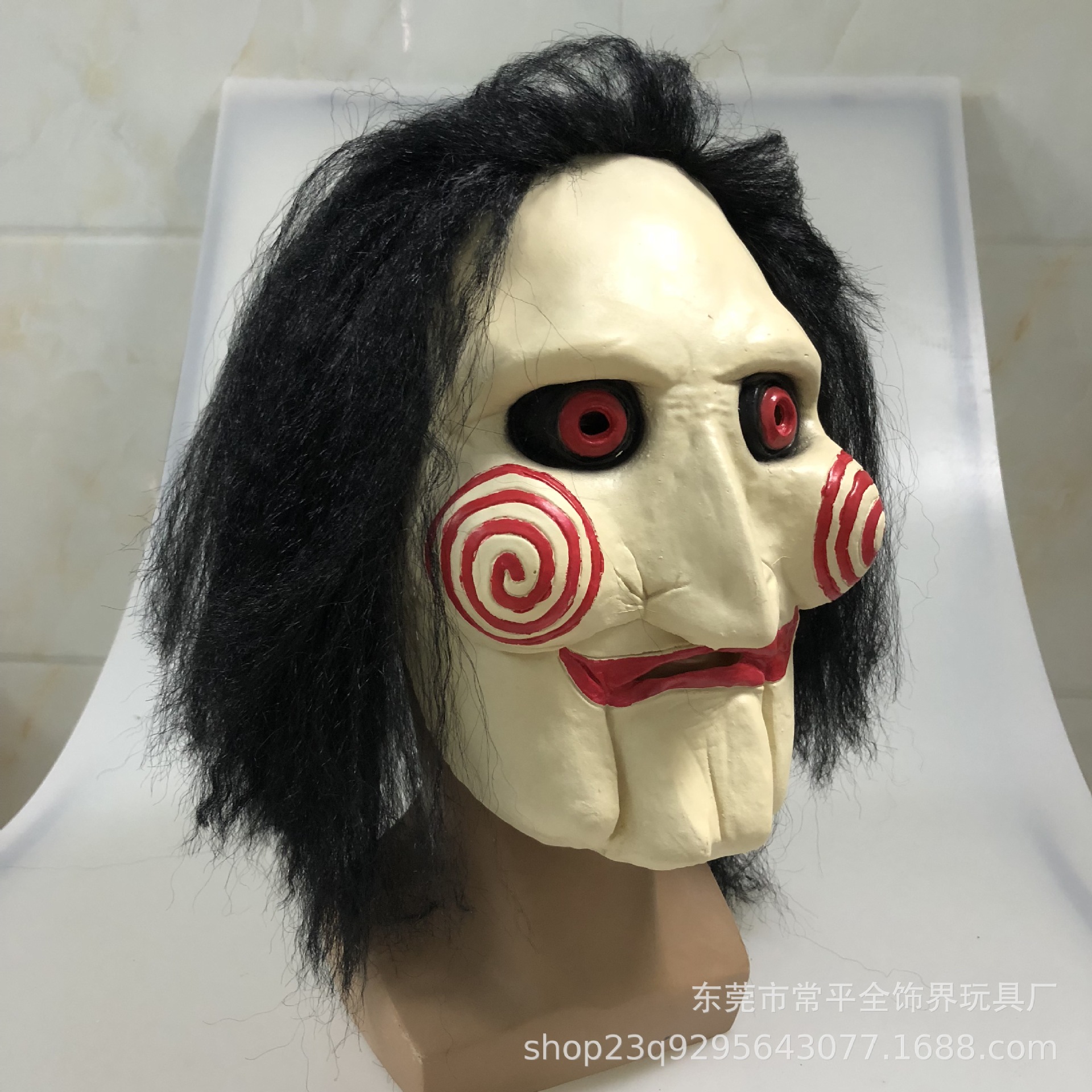 电锯惊魂面具带假发电锯杀人狂电影主题 万圣节cosplay恐怖面具