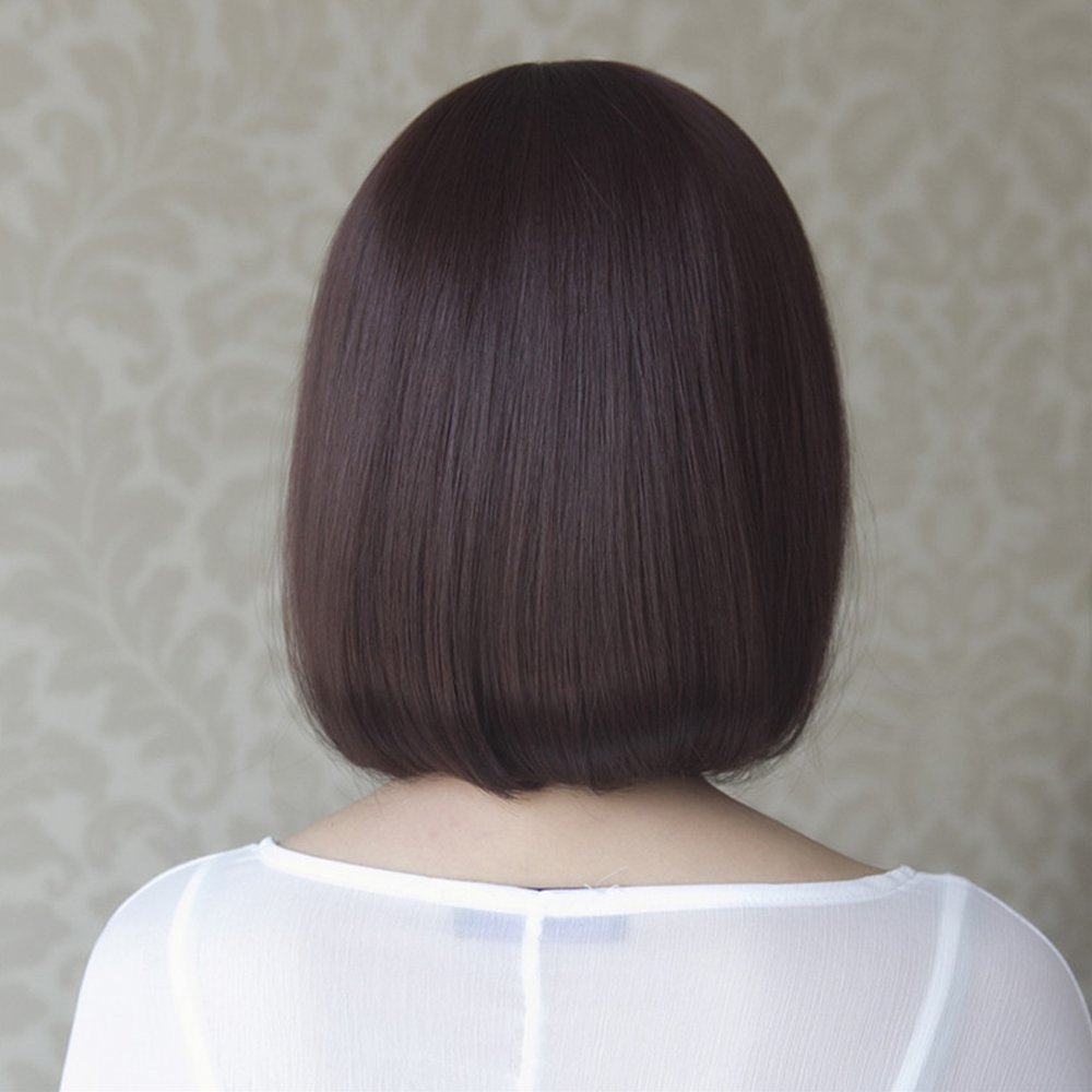 自然bobo头 短发女发波波头假发斜刘海短发假发女斜刘海短波波头