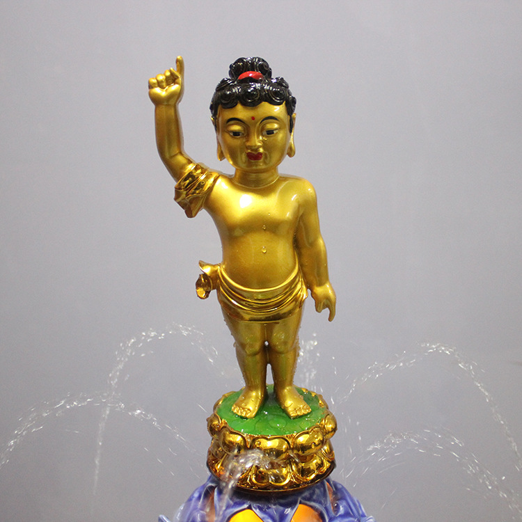 佛教用品陶瓷九龙吐水雾化器浴佛盆高1.18米直径60厘米太子佛佛像