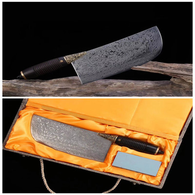 龙泉菜刀家用古法工艺锻打花纹钢菜刀切片刀厨房菜刀厨师刀