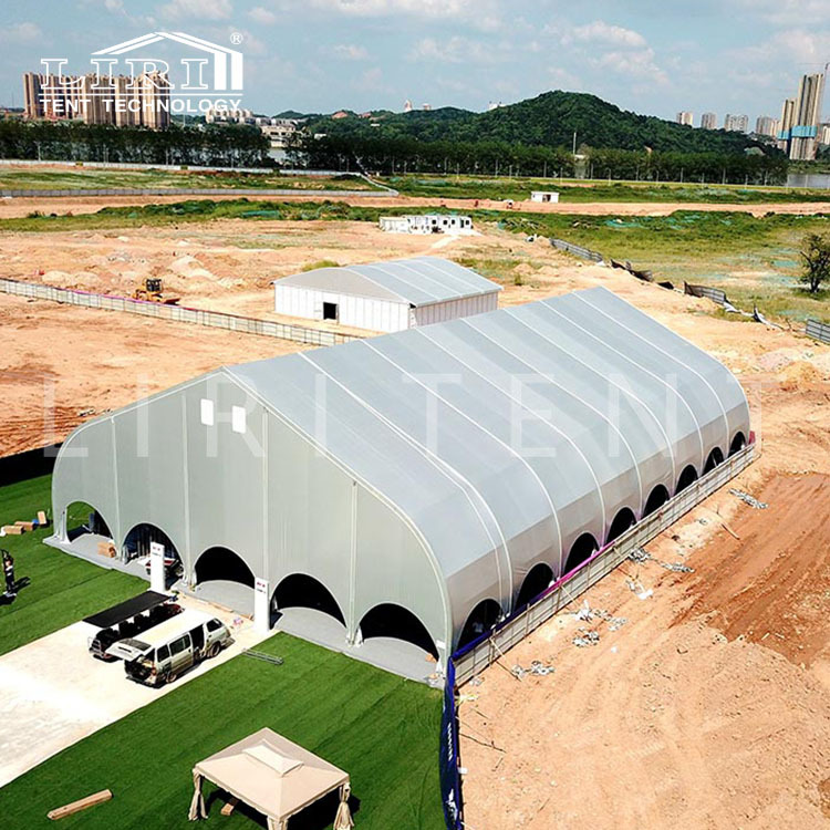 丽日弯柱篷房 造型优雅 户外半固定建筑 装配式户外活动展厅 销售