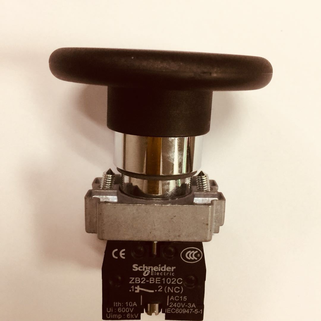 冲床操作按钮开关bz102c施耐德大头黑色蘑菇头按钮开关bz101c