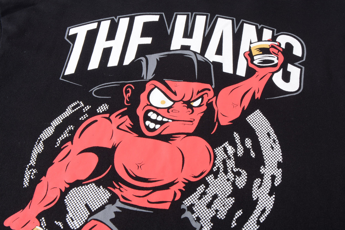 2018春夏新款原创街头潮牌恶搞印花宽松型全棉半袖五分袖男士t恤