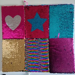 工厂批发现货鱼鳞变色亮片笔记本创意文具定制封面图案爱心五角星