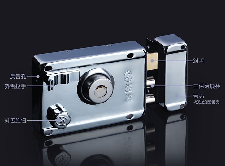 玥玛8698超b级月牙全铜锁芯外装门锁防盗防撬老式木门铁门大门锁