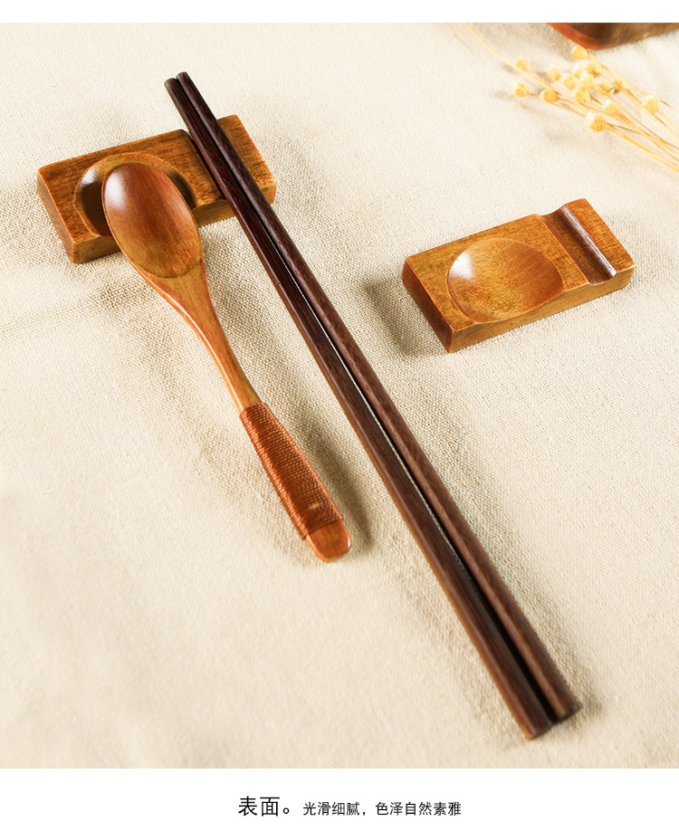 【唯趣】创意木质筷子托家用托筷枕日式筷架筷拖餐桌勺子架厨房筷