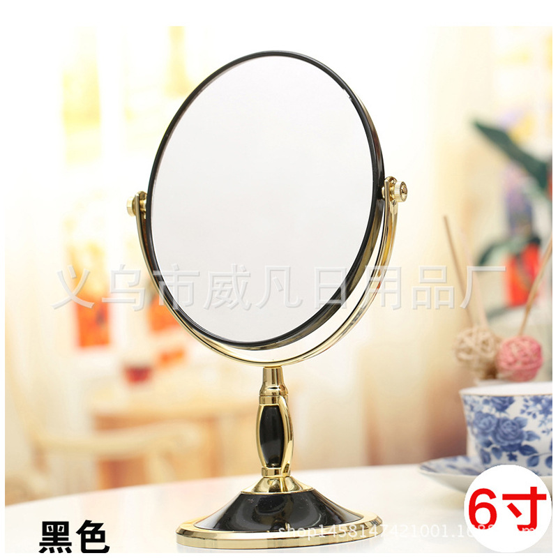 European-Style Double-Sided Desktop Makeup Mirror Desktop Vanity Mirror Portable Wedding Princess Mirror High Clearness Magnifying Mirror