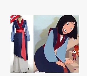 万圣节花木兰cosplay服装深蓝色cos服装动漫cos服装