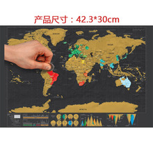 迷你版刮刮世界地图创意Scratch Map环游旅游旅行黑色奢华版