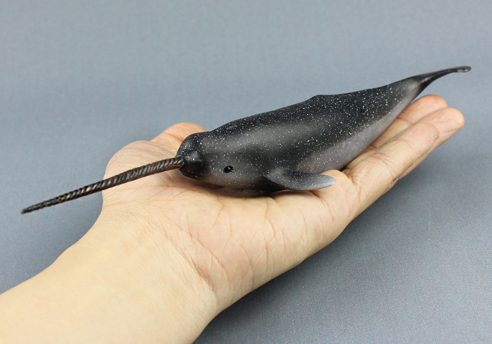 外贸欧美速卖通仿真独角鲸一角鲸实心海洋生物模型儿童玩具摆件