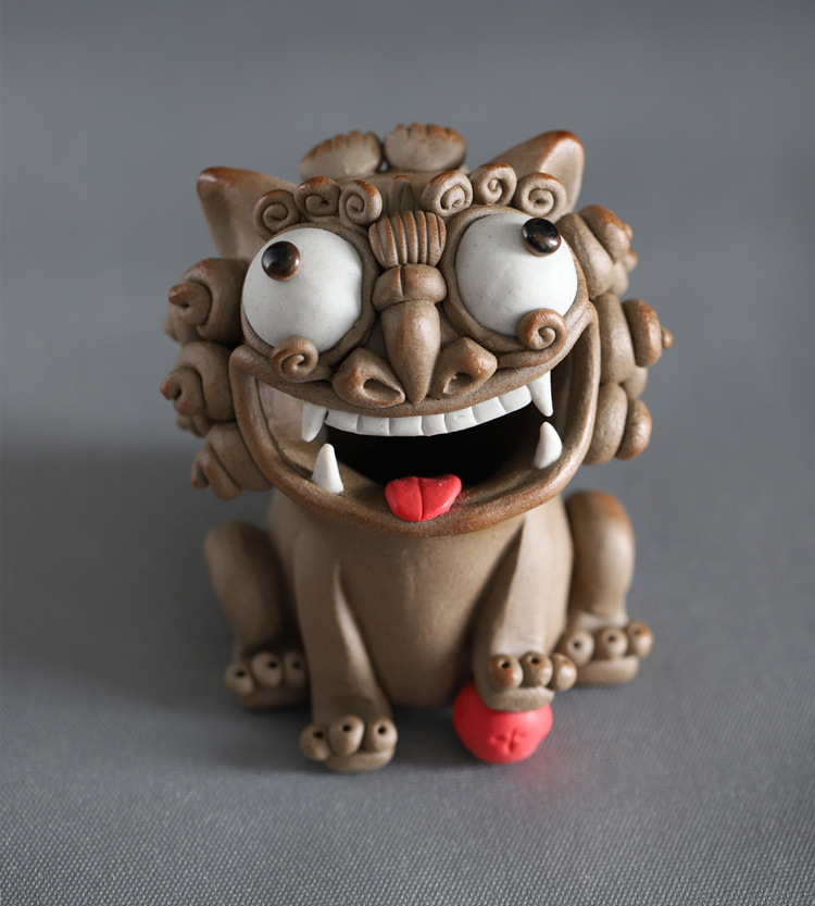 楚瓷 狻猊茶宠 景德镇陶瓷手工 高温还原烧 创意禅意中式摆件