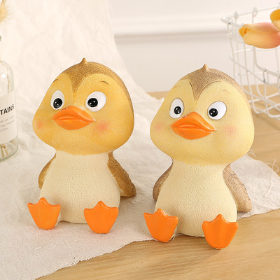 创意树脂工艺品小鸭子存钱罐 儿童礼品可存取零钱罐