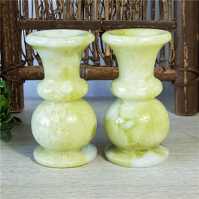 天然玉石花瓶岫玉花瓶小摆件蛇纹石玉天然岫岩玉厂家直销批发