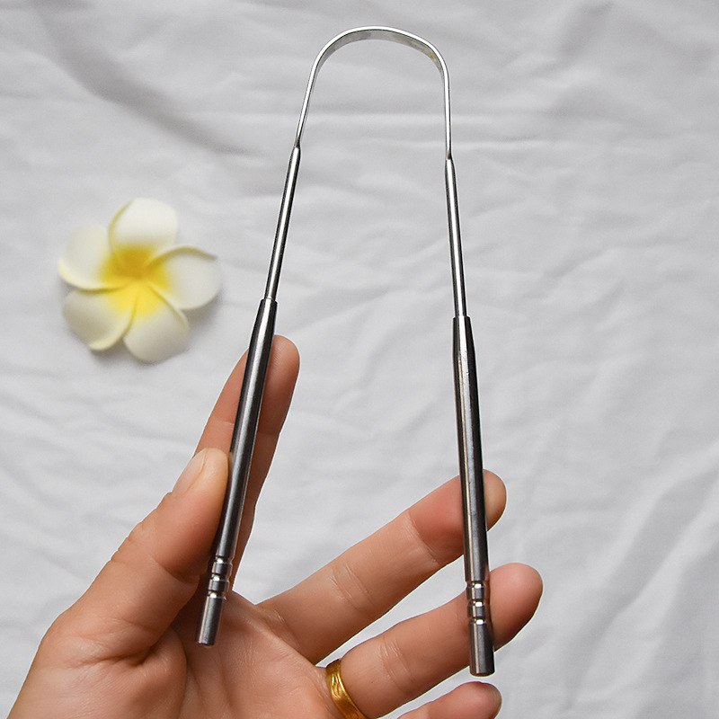 厂家直销304不锈钢刮舌器 舌苔清洁器去口臭舌苔刷 口腔护理工具