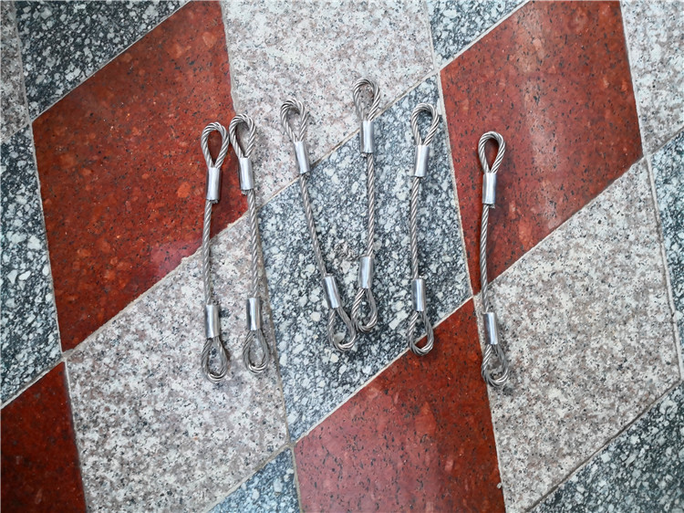 6mm加鸡心环双铝套压制 相框 音箱 安全绳 不锈钢钢丝绳 索具钢缆