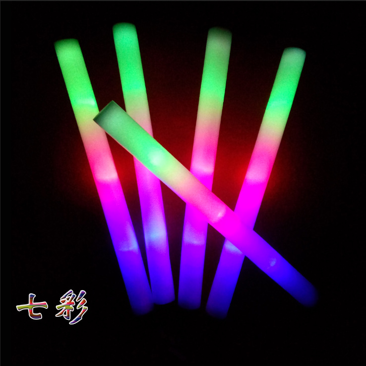 Colorful Sponge Light Stick Foam LED Glow Stick Star Concert Support Fluorescent Props Glow Stick Wholesale