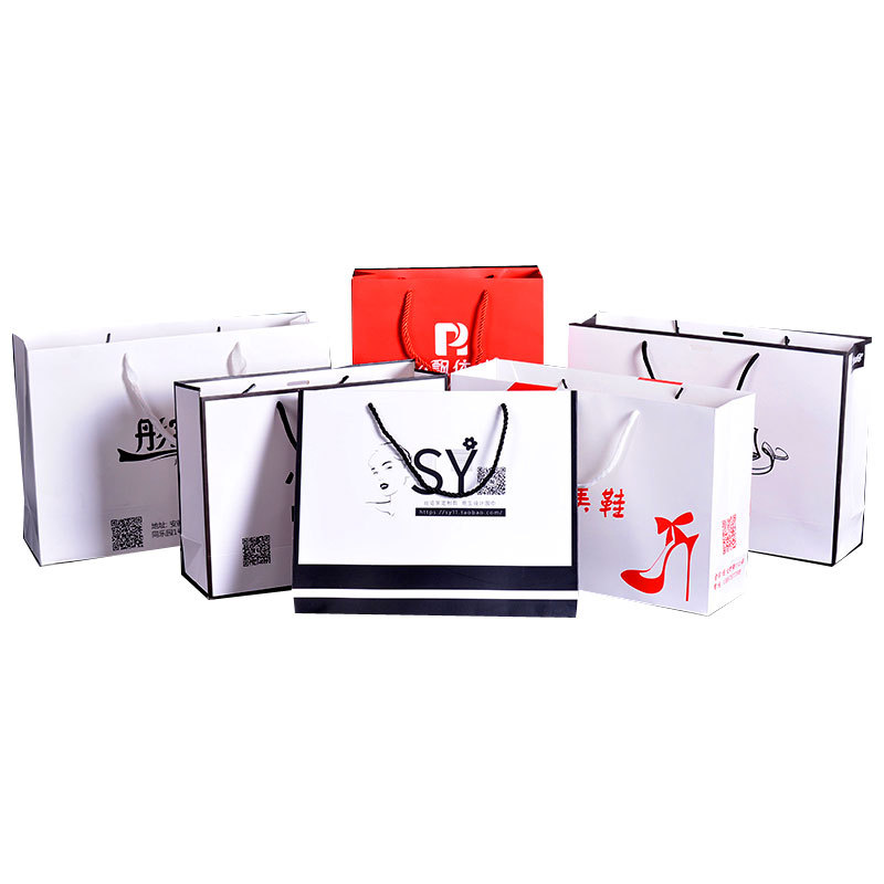 Spot Packaging Gift Bag Paper Bag Clothing Handbag Shopping Bag Thickened Kraft Paper Gift Bag Printable Logo