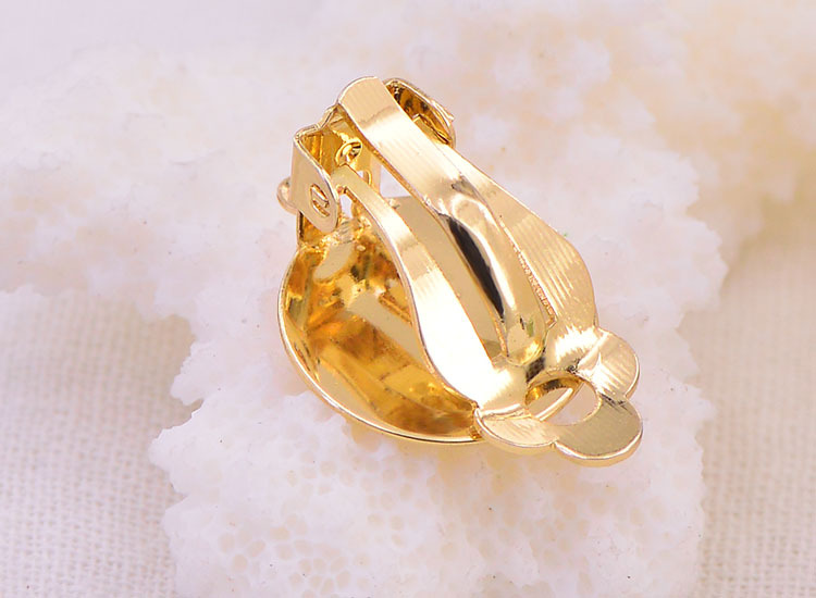 新款15mm圆盘青蛙耳夹 网面带挂孔耳夹 diy无耳洞耳饰品配件