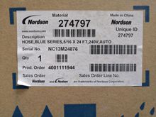 nordson 诺信 热熔胶机24英尺喉管 加热管 HOSE BLUE 胶管 274797